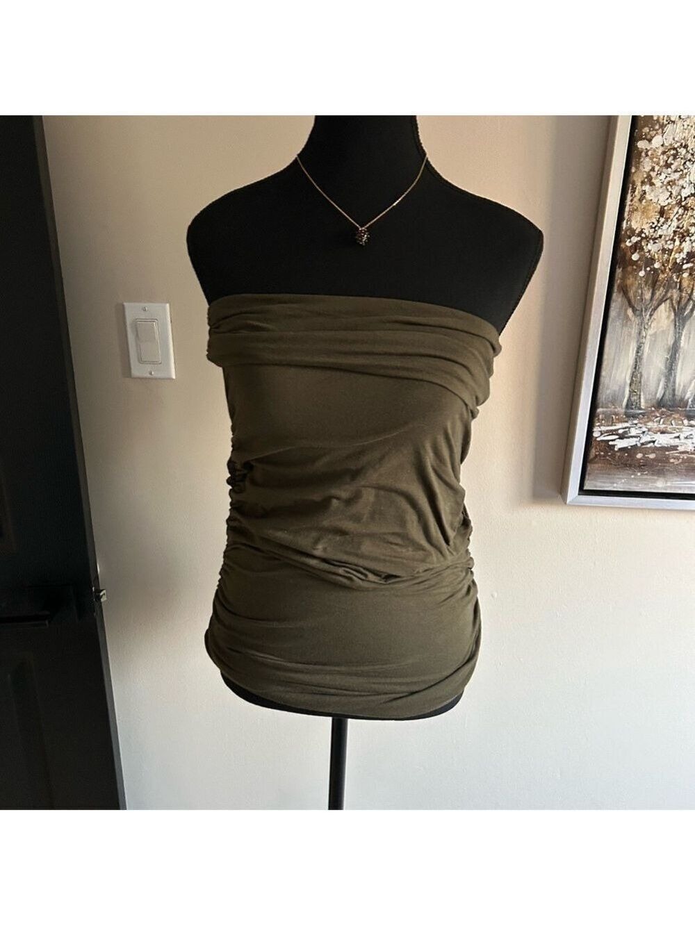 Olive Green Strapless Women's Top/skirt